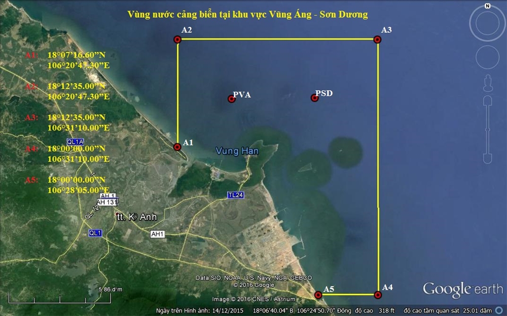 Thông tư vùng nước cảng biển Hà Tĩnh